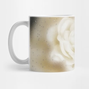 White rose flower candle Mug